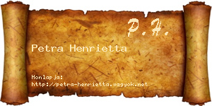 Petra Henrietta névjegykártya